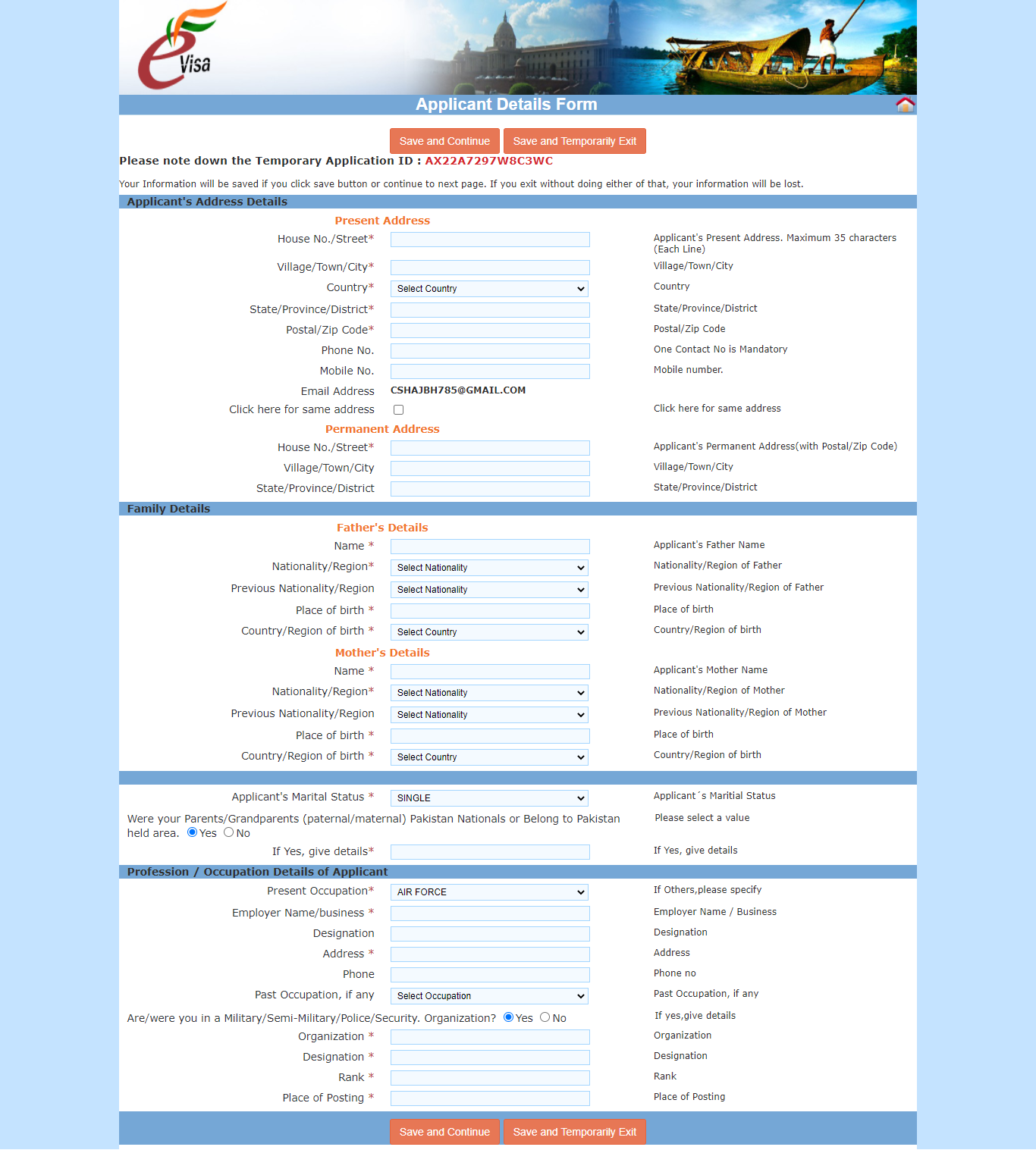 Business Address details