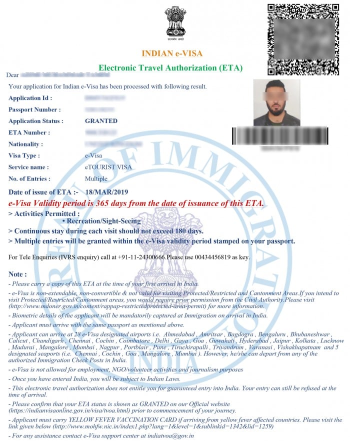 Solicitud de visa electrónica india