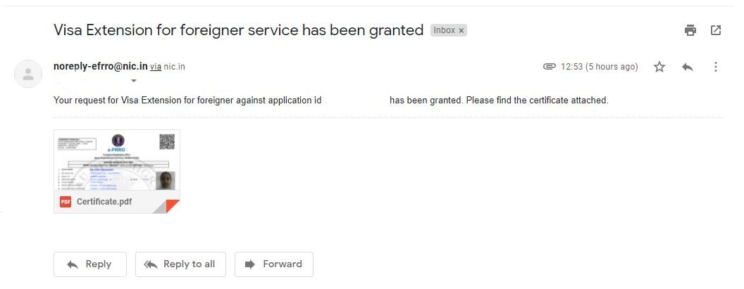 visa extension granted